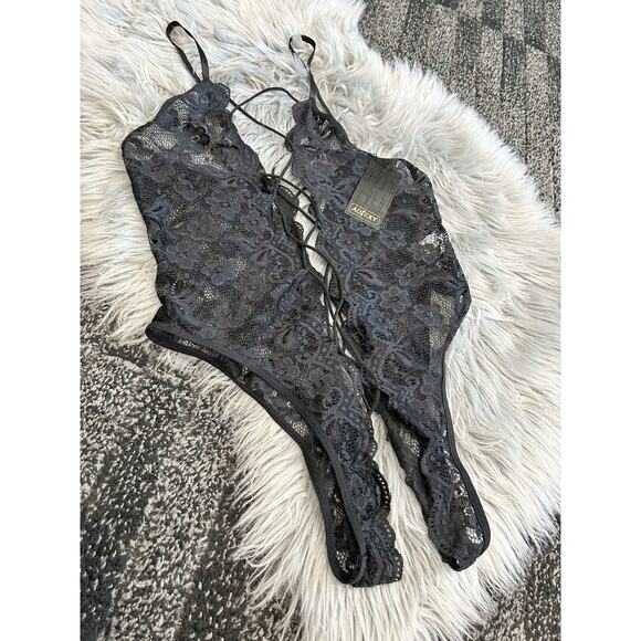 One Piece Women Sexy Naughty Lace Floral Teddy Bodysuits V Neck Mini Babydoll LG - Picture 4 of 4